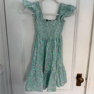 Rixo smocked mini dress
